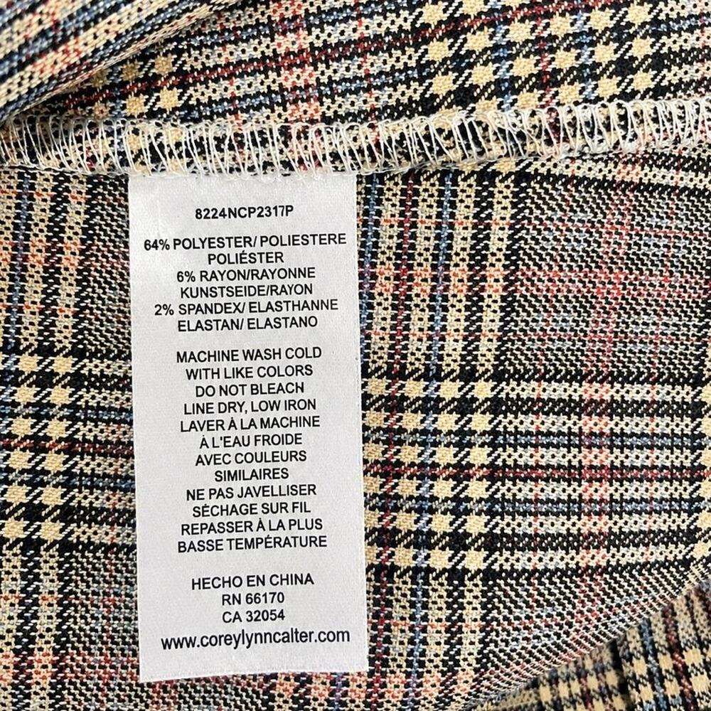 Corey Lynn Calter High Rise Plaid Wide Leg Trousers S - Picture 5 of 5